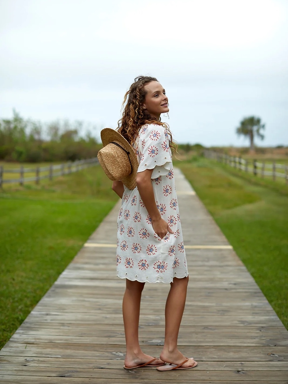 The Coast Brand Lahaina Dress - Burnt Red/Blue/White